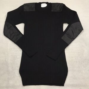 ROTHCO British Commando Sweater Men L Black Acrylic Archer Shoulder Elbow Pad